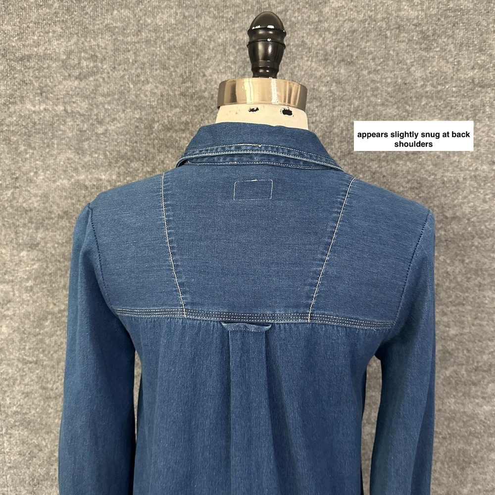 Urban Renewal Vintage Shirt Womens‎ S /XS  Blue Prairie Casual Boho Denim Top - Picture 5 of 14